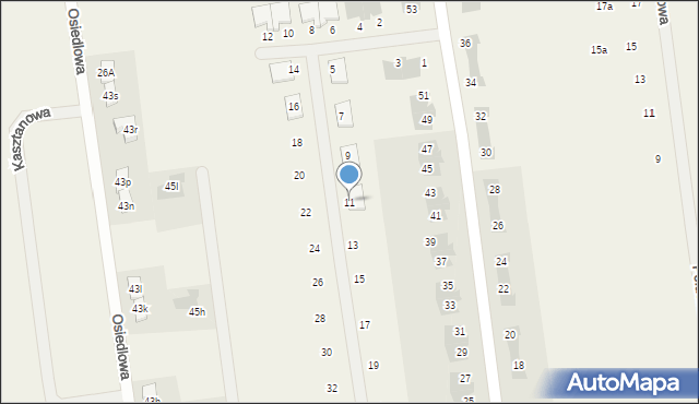 Góraszka, Kasztanowa, 11, mapa Góraszka