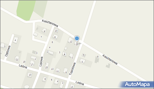 Górczyna, Kasztanowa, 10, mapa Górczyna