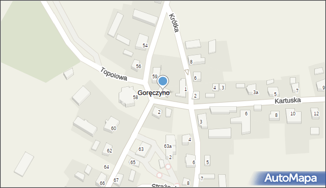 Goręczyno, Kartuska, 1, mapa Goręczyno