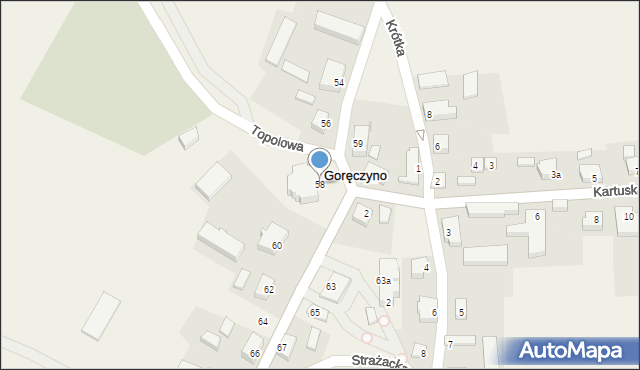 Goręczyno, Kasztelańska, 58, mapa Goręczyno