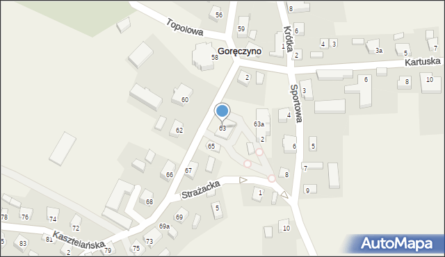 Goręczyno, Kasztelańska, 63, mapa Goręczyno