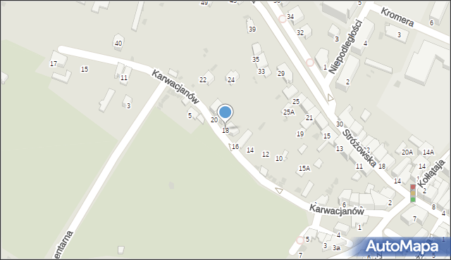 Gorlice, Karwacjanów, 18, mapa Gorlic