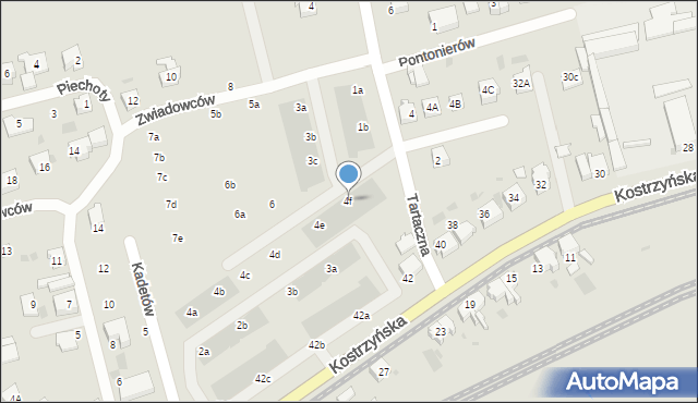 Gorzów Wielkopolski, Kadetów, 4f, mapa Gorzów Wielkopolski