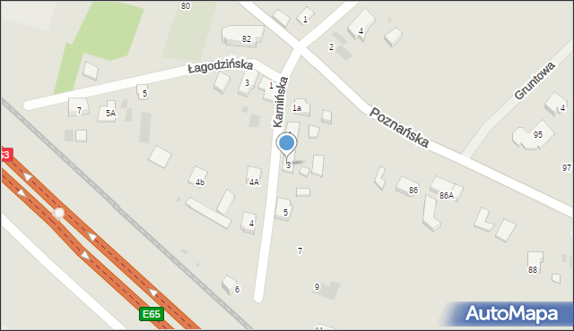 Gorzów Wielkopolski, Karnińska, 3, mapa Gorzów Wielkopolski