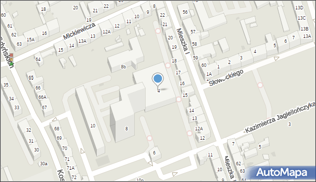 Gorzów Wielkopolski, Kazimierza Jagiellończyka, 4, mapa Gorzów Wielkopolski