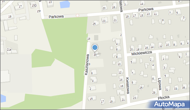 Gozdowo, Kasztanowa, 10, mapa Gozdowo