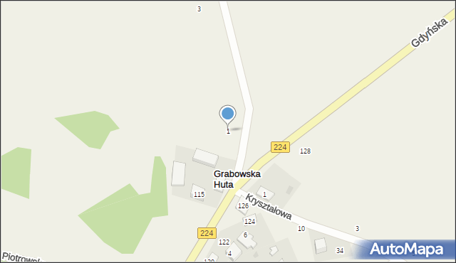 Grabowska Huta, Kapliczna, 1, mapa Grabowska Huta