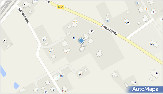 Grębocin, Kasztanowa, 7, mapa Grębocin