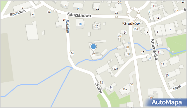 Grodków, Kasztanowa, 22, mapa Grodków