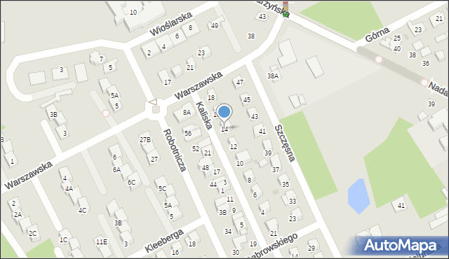 Grodzisk Mazowiecki, Kaliska, 14, mapa Grodzisk Mazowiecki