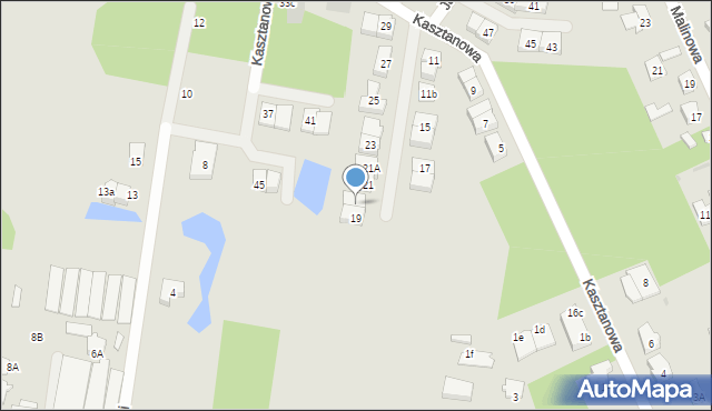 Grodzisk Mazowiecki, Kasztanowa, 19A, mapa Grodzisk Mazowiecki