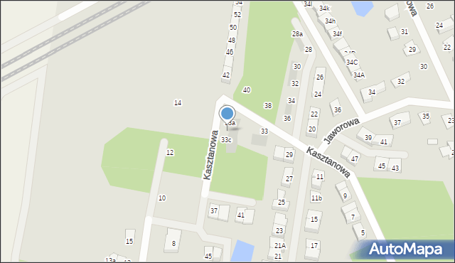 Grodzisk Mazowiecki, Kasztanowa, 33b, mapa Grodzisk Mazowiecki