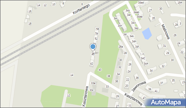 Grodzisk Mazowiecki, Kasztanowa, 46, mapa Grodzisk Mazowiecki