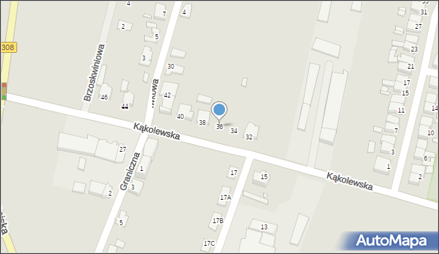 Grodzisk Wielkopolski, Kąkolewska, 36, mapa Grodzisk Wielkopolski