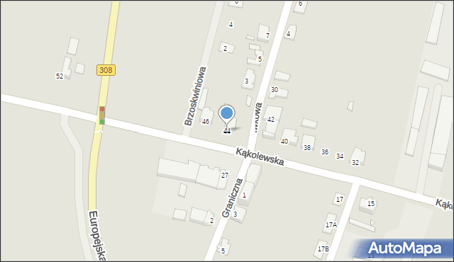 Grodzisk Wielkopolski, Kąkolewska, 44, mapa Grodzisk Wielkopolski