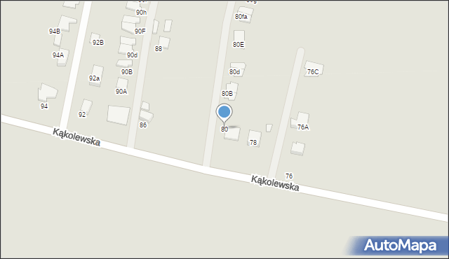 Grodzisk Wielkopolski, Kąkolewska, 80, mapa Grodzisk Wielkopolski