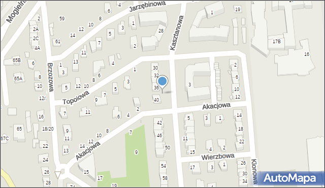 Grójec, Kasztanowa, 38, mapa Grójec