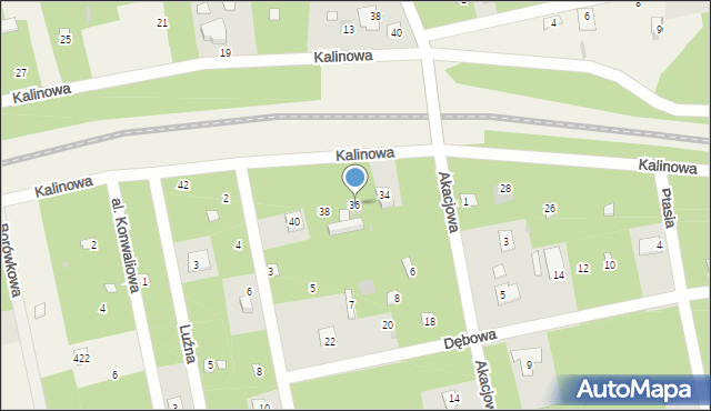 Groszowice, Kalinowa, 36, mapa Groszowice