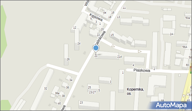 Grudziądz, Kalinkowa, 21, mapa Grudziądza
