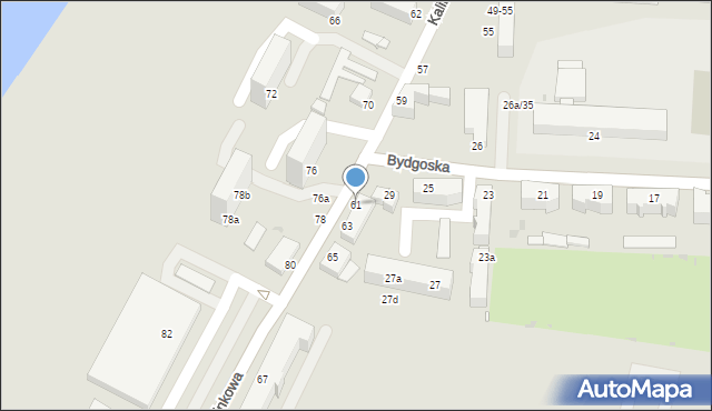 Grudziądz, Kalinkowa, 61, mapa Grudziądza