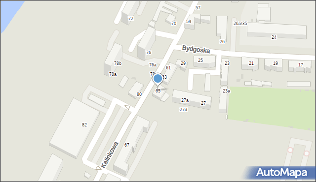 Grudziądz, Kalinkowa, 65, mapa Grudziądza