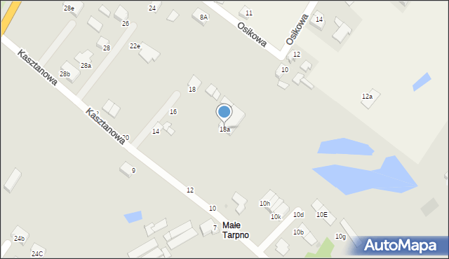 Grudziądz, Kasztanowa, 18a, mapa Grudziądza