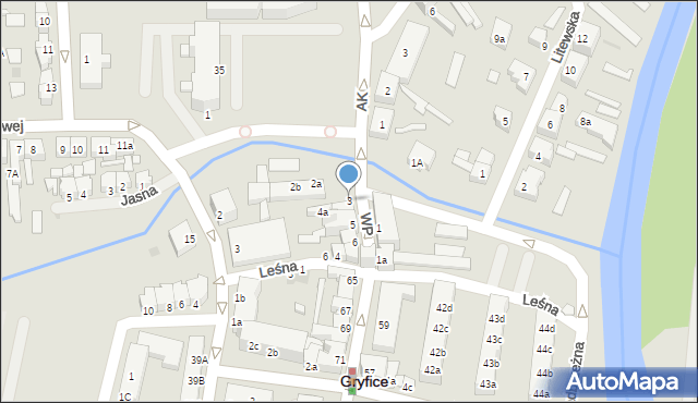 Gryfice, Kamienna Brama, 3, mapa Gryfice