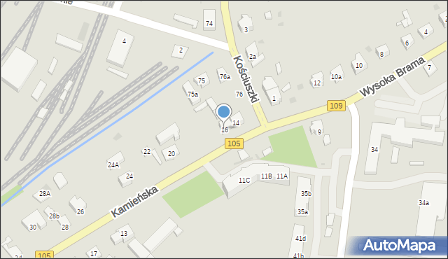 Gryfice, Kamieńska, 16, mapa Gryfice