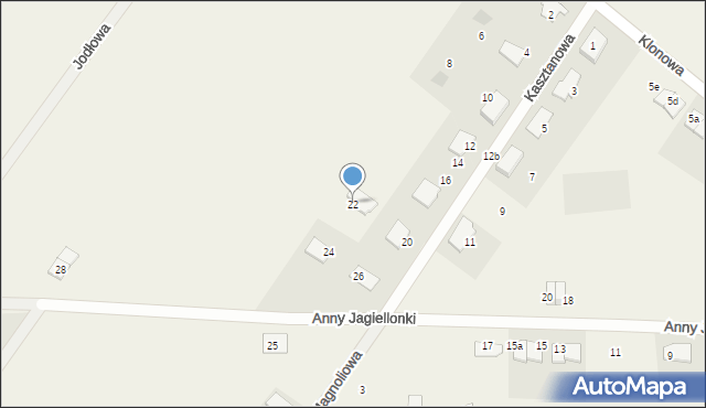 Grzędzice, Kasztanowa, 22, mapa Grzędzice