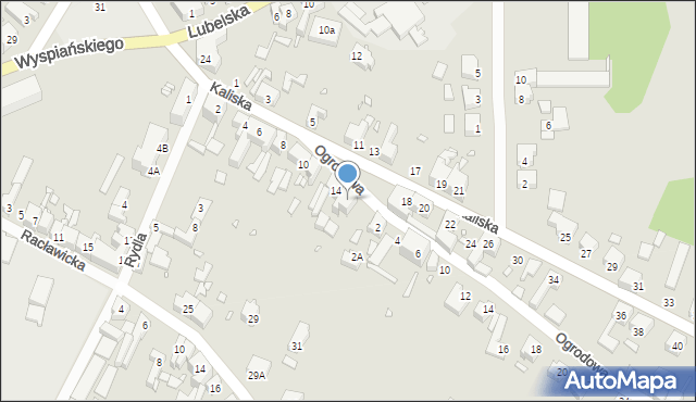 Gubin, Kaliska, 16, mapa Gubin