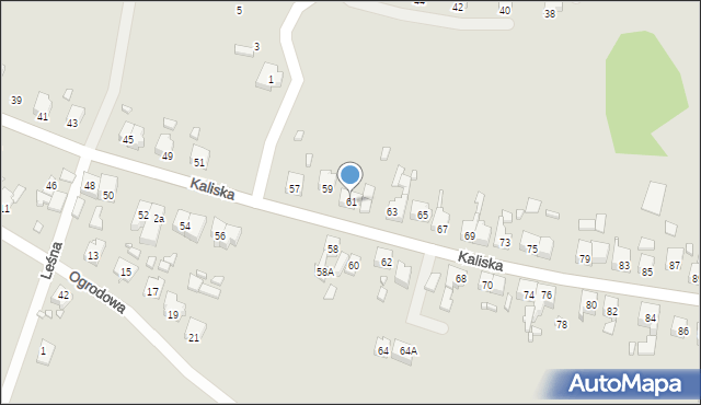 Gubin, Kaliska, 61, mapa Gubin