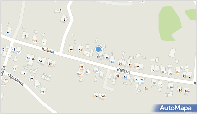 Gubin, Kaliska, 63, mapa Gubin