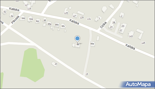 Gubin, Kaliska, 98, mapa Gubin
