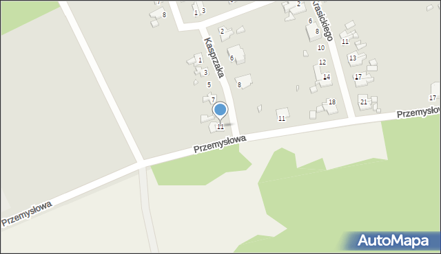 Gubin, Kasprzaka, 11, mapa Gubin