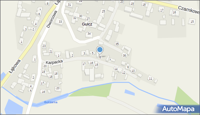 Gulcz, Karpacka, 6, mapa Gulcz