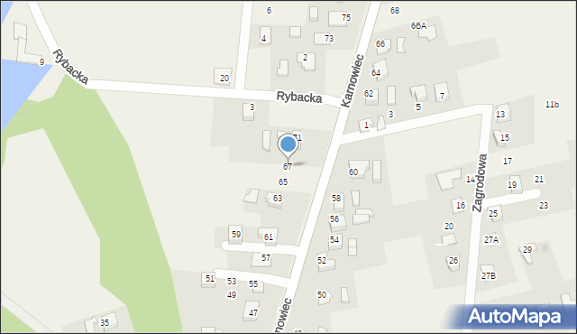 Hażlach, Karnowiec, 67, mapa Hażlach