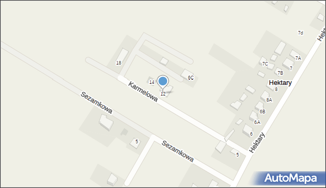Hektary, Karmelowa, 12, mapa Hektary