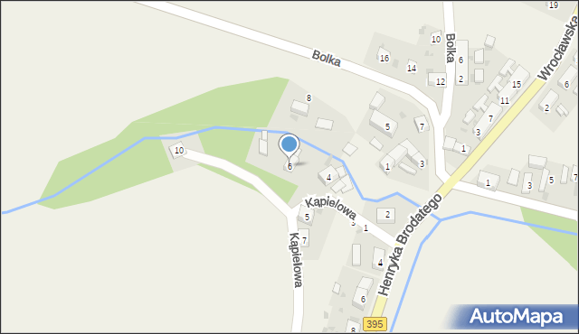 Henryków, Kąpielowa, 6, mapa Henryków