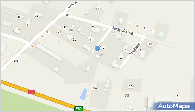 Hipolitów, Kasztanowa, 5, mapa Hipolitów
