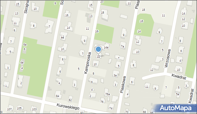 Hornówek, Kampinoska, 12, mapa Hornówek