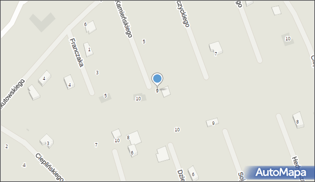 Iława, Kamieńskiego-Huzara Kazimierza, kpt., 9, mapa Iława