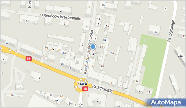 Iława, Kazimierza Jagiellończyka, 4, mapa Iława