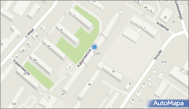 Iława, Kasprowicza Jana, 1, mapa Iława