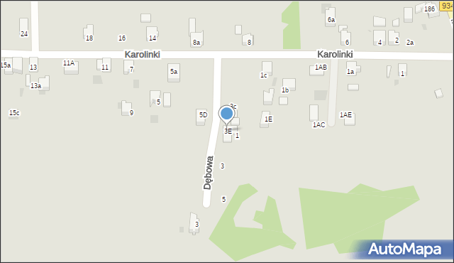 Imielin, Karolinki, 3E, mapa Imielin