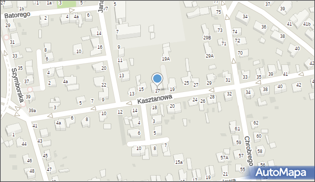 Inowrocław, Kasztanowa, 17, mapa Inowrocławia