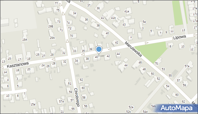 Inowrocław, Kasztanowa, 40a, mapa Inowrocławia