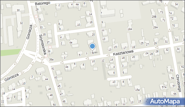 Inowrocław, Kasztanowa, 9, mapa Inowrocławia