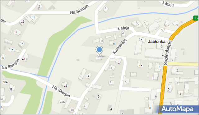 Jabłonka, Kamieniec, 12, mapa Jabłonka