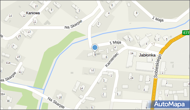 Jabłonka, Kamieniec, 8, mapa Jabłonka