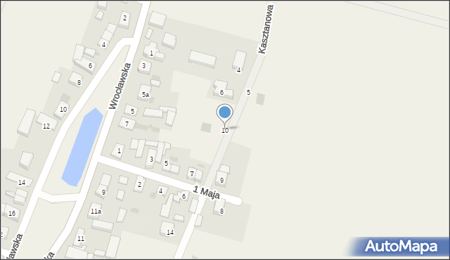 Jaksonów, Kasztanowa, 10, mapa Jaksonów